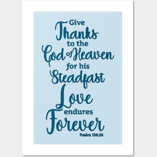 Give Thanks for God's Love Scripture Bible Verse Posters and Art